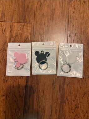 Set of 3 Mickey Ear AirTag holders - Pink, Black, White